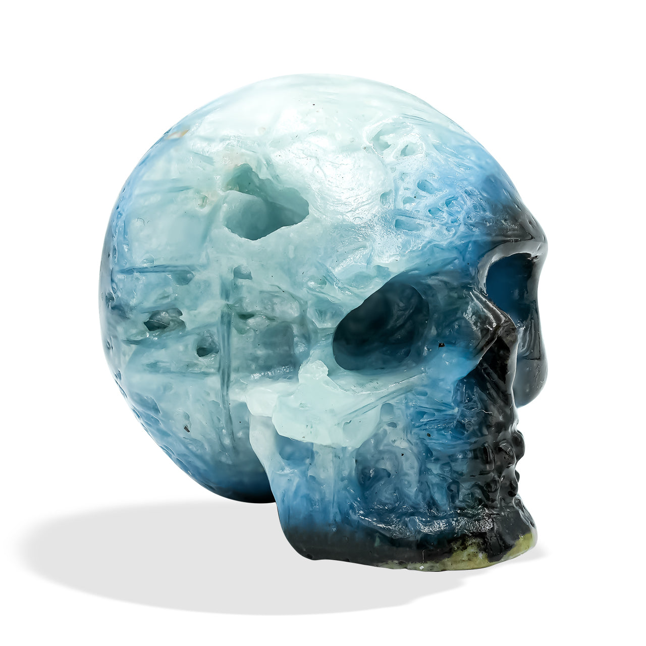 Blue Ice Skull Carving