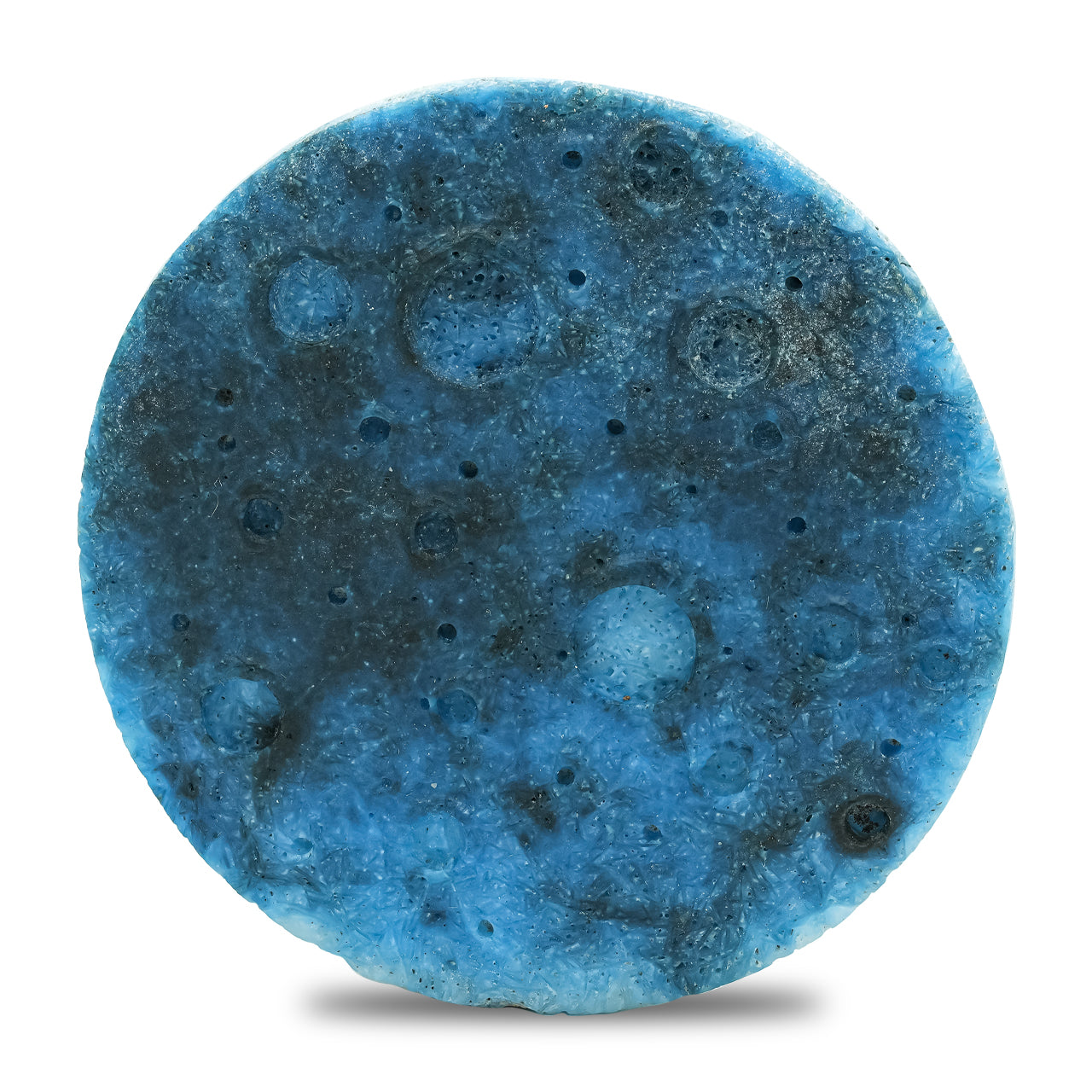 Round Blue Ice Lunar Surface Carving