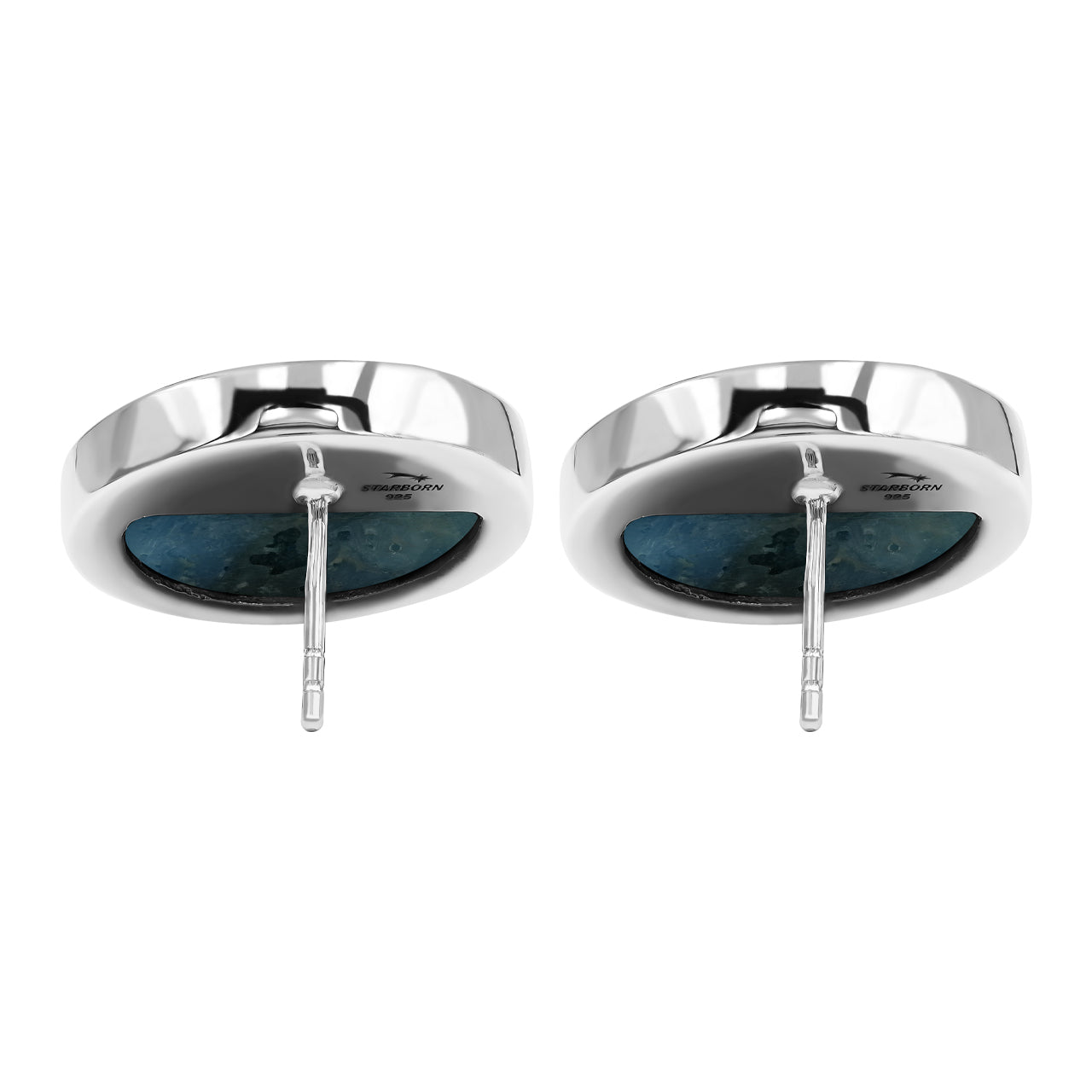 Blue Ice 20mm Round Post Earrings