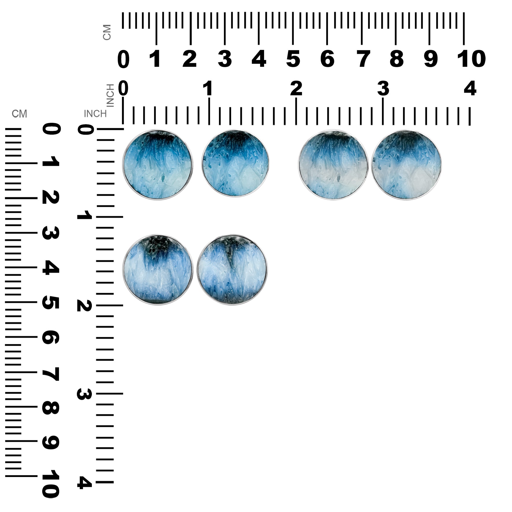 Blue Ice 20mm Round Post Earrings