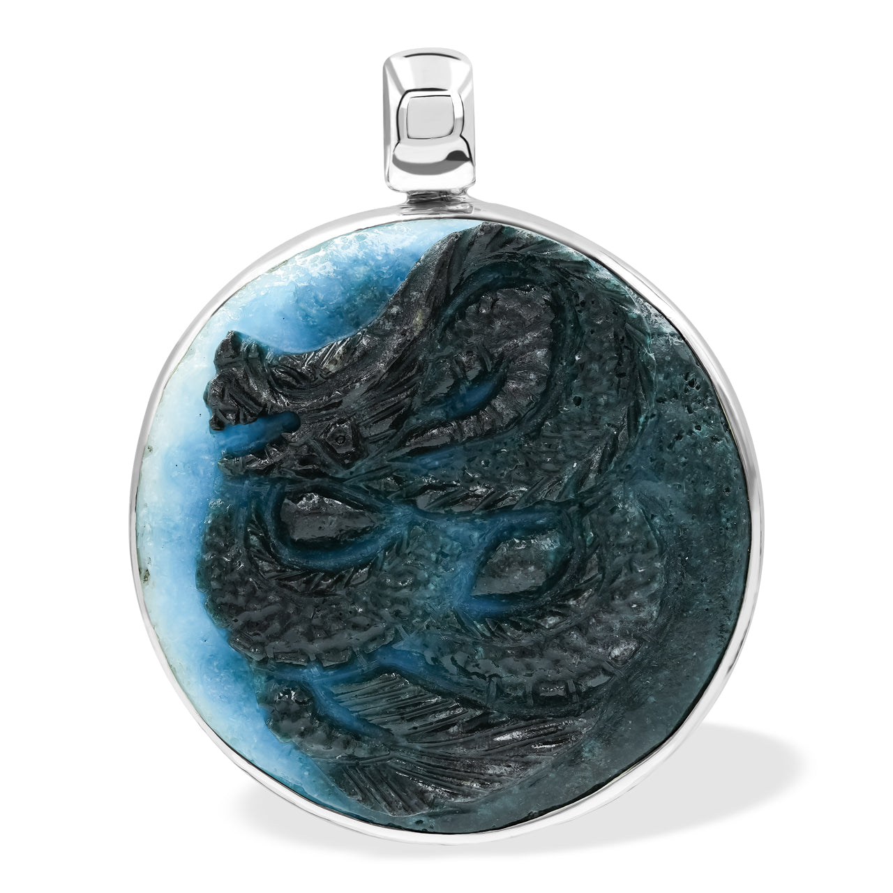 Blue Ice Carved Dragon