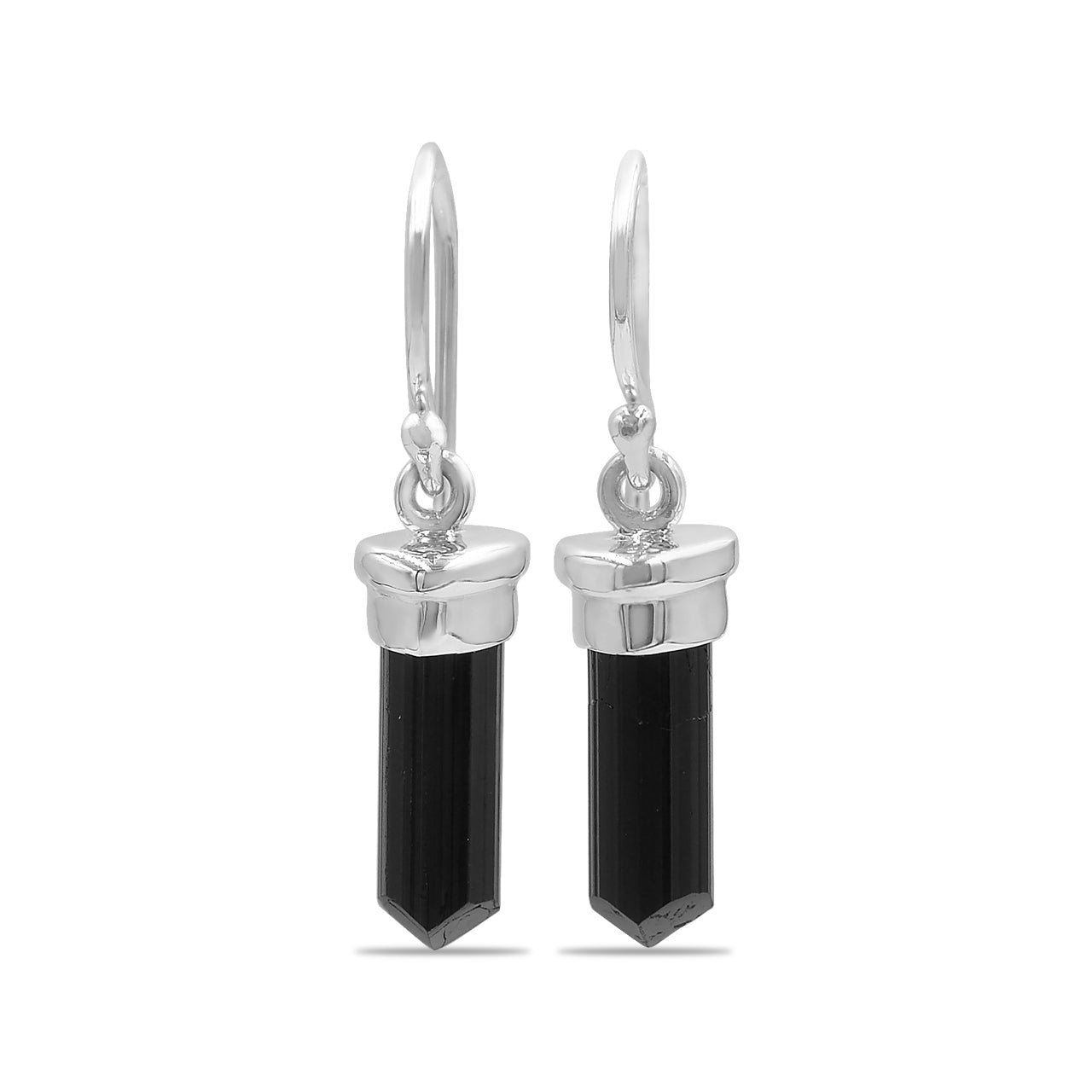 Black Tourmaline Crystal Earring