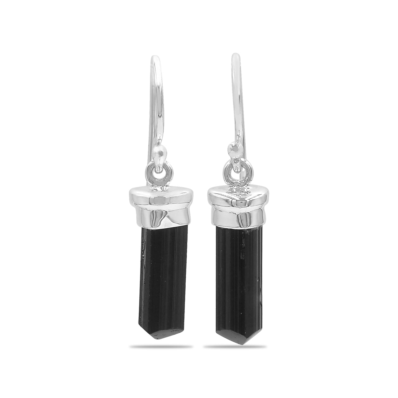 Black Tourmaline Crystal Earring