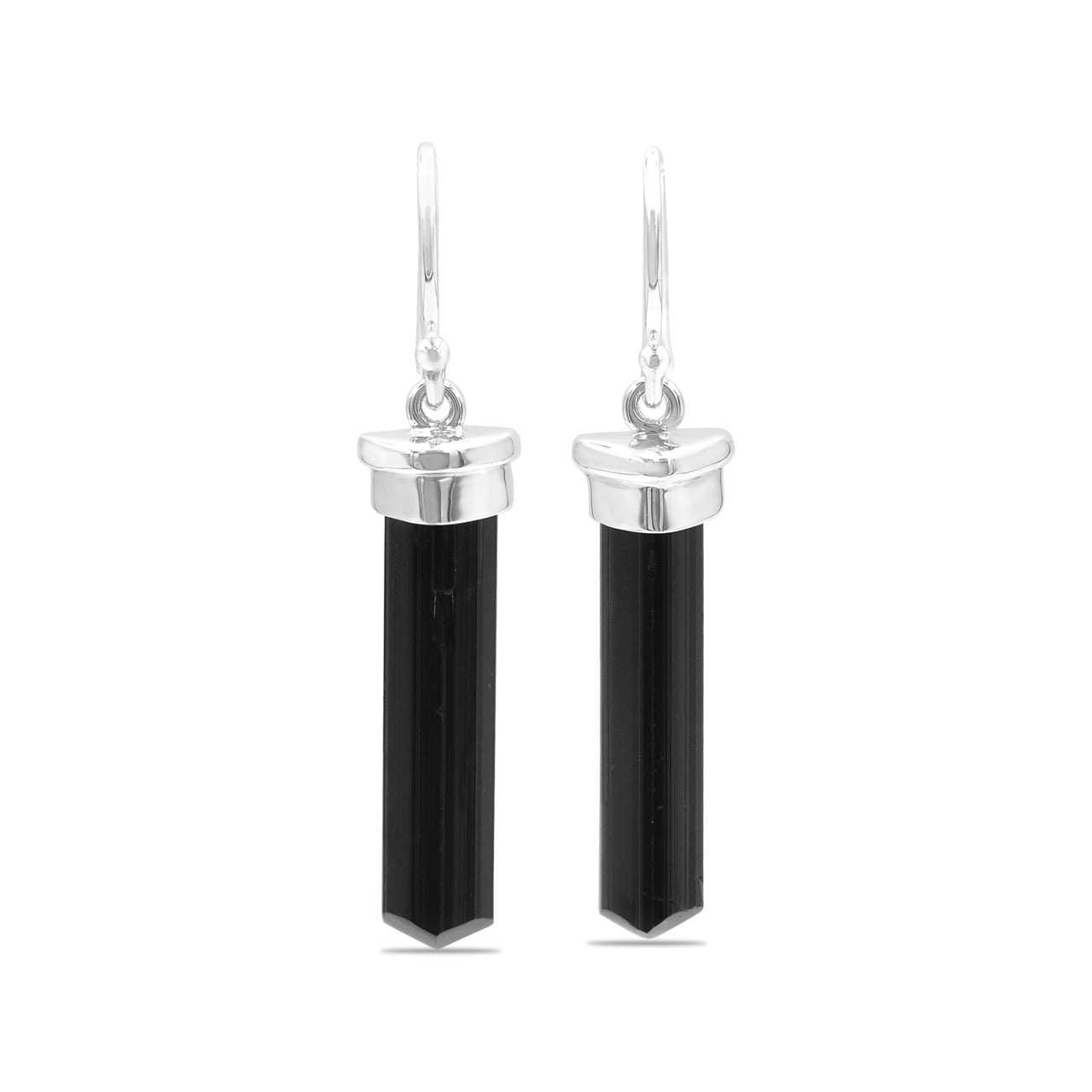 Black Tourmaline Crystal Earring