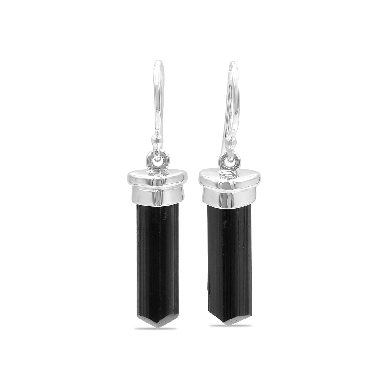 Black Tourmaline Crystal Earring