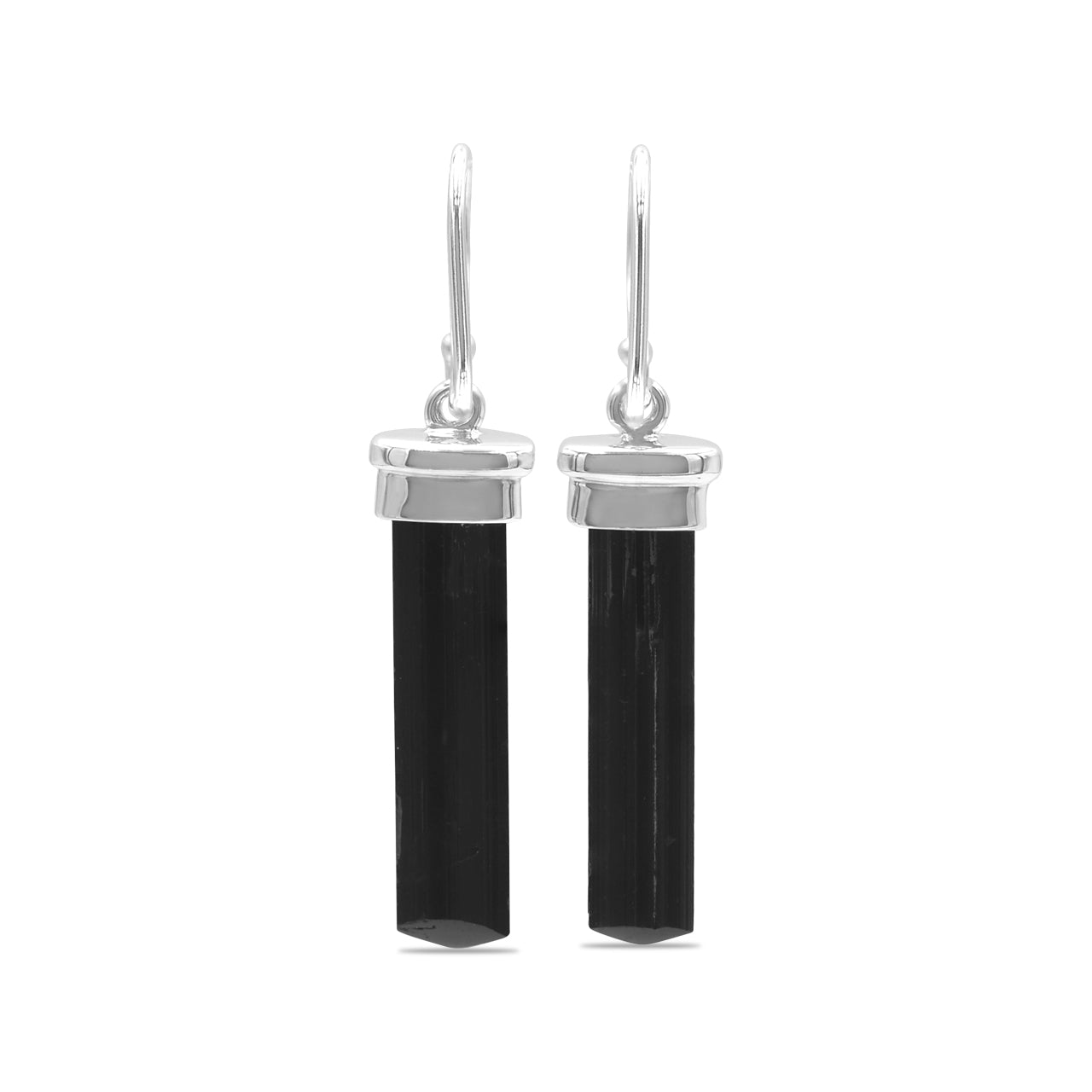 Black Tourmaline Crystal Earring