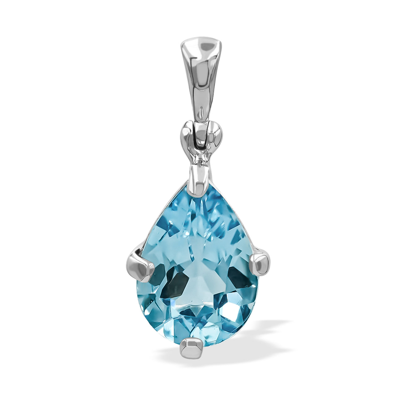 Blue Topaz Pear-Shape Pendant