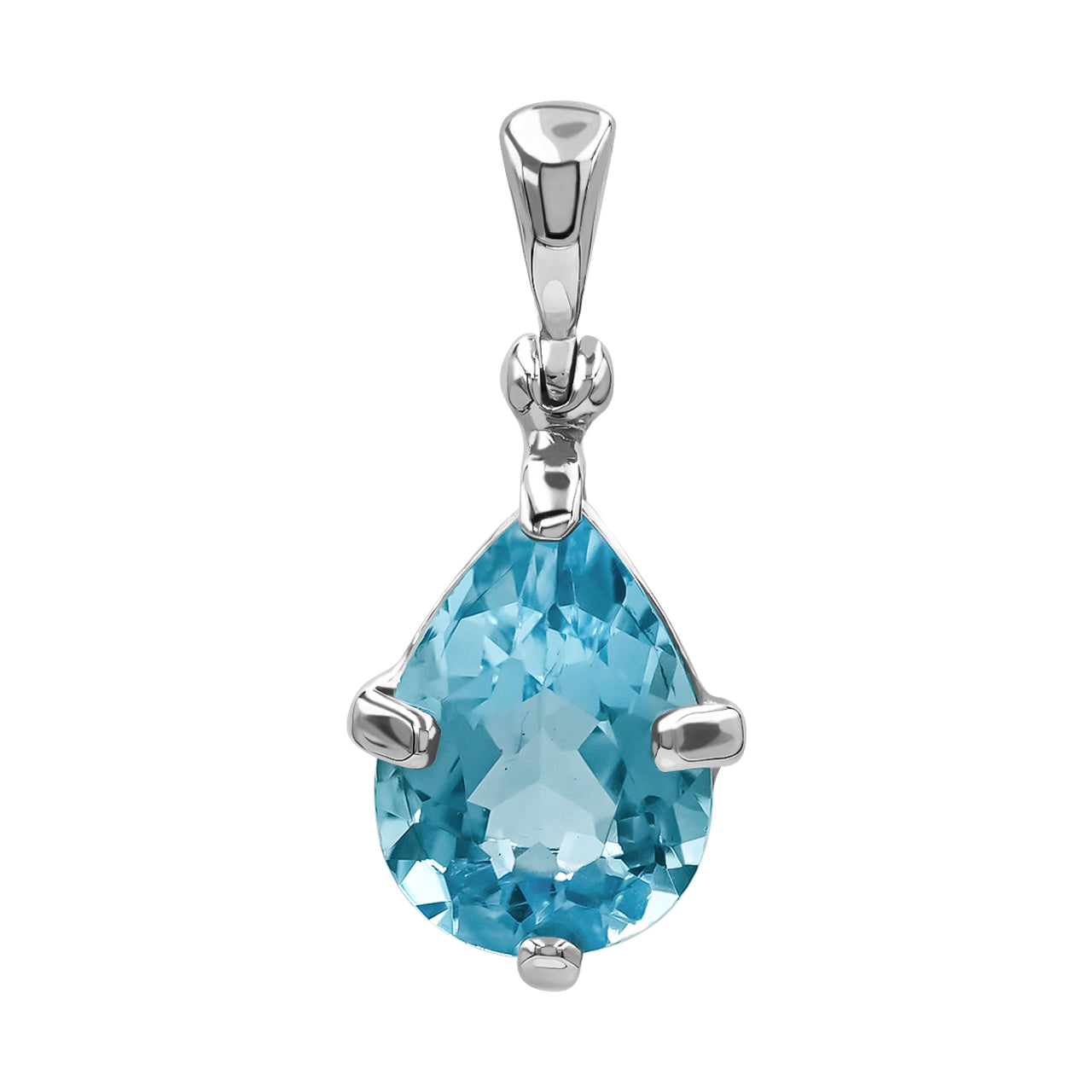 Blue Topaz Pear-Shape Pendant