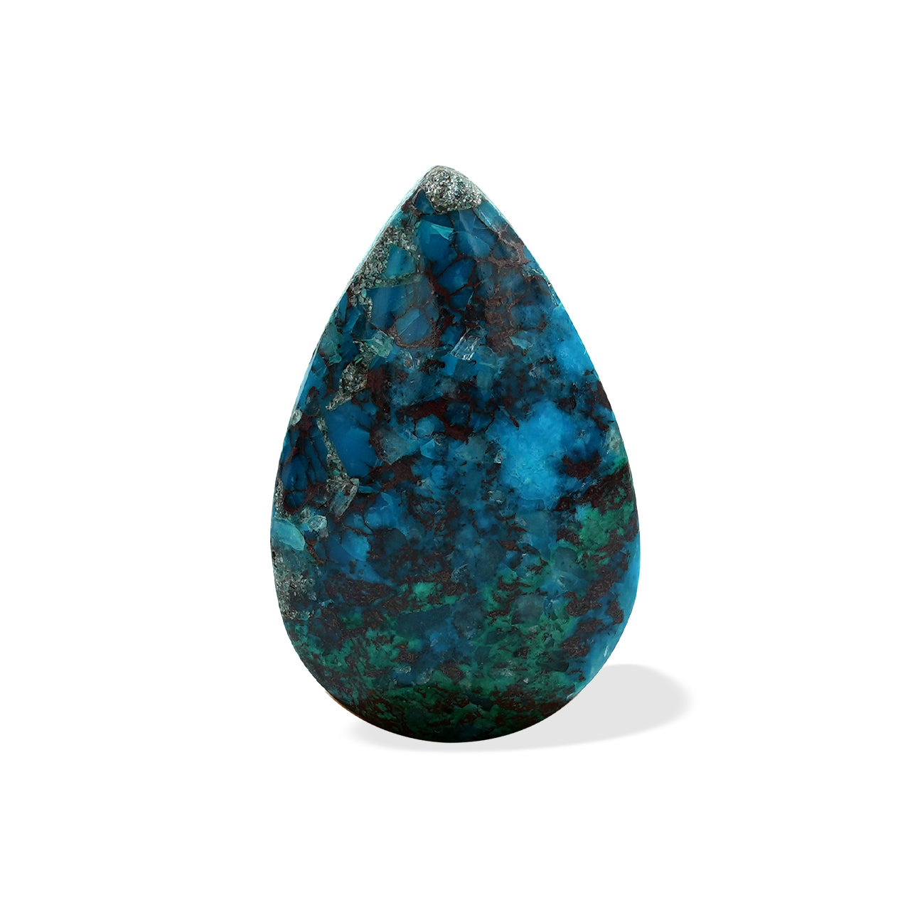 Chile Chrysocolla Pear cabochon 12 x 20mm