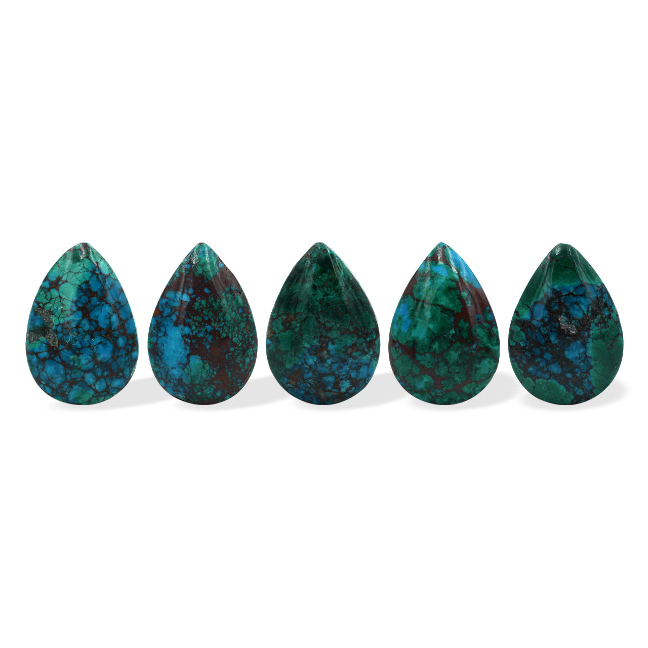 Chile Chrysocolla Pear cabochon 16 x 22mm