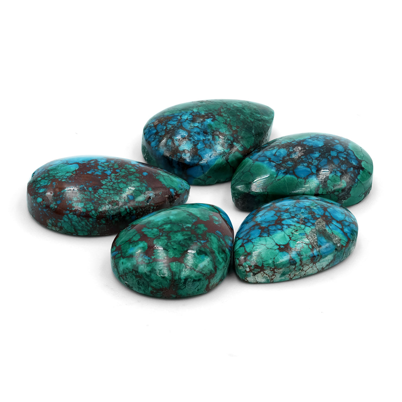 Chile Chrysocolla Pear cabochon 16 x 22mm