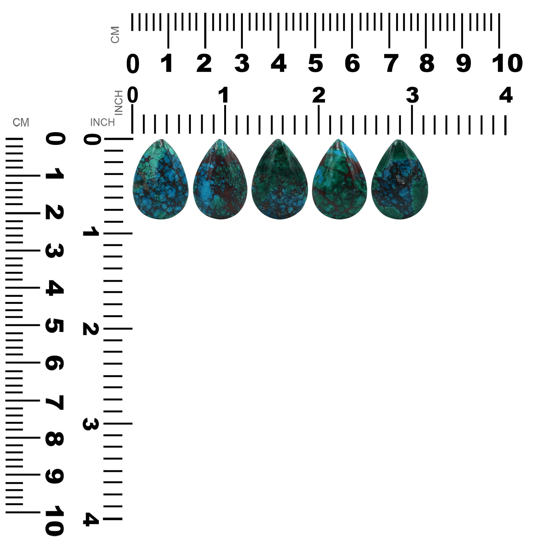 Chile Chrysocolla Pear cabochon 16 x 22mm