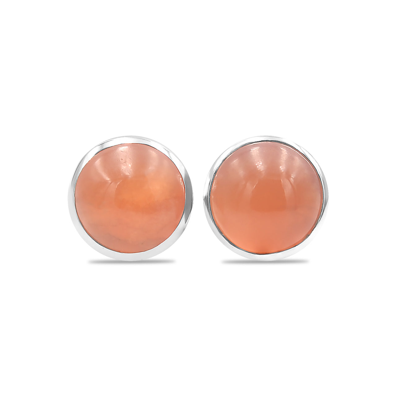 Carnelian Post Style Earring Round 9mm