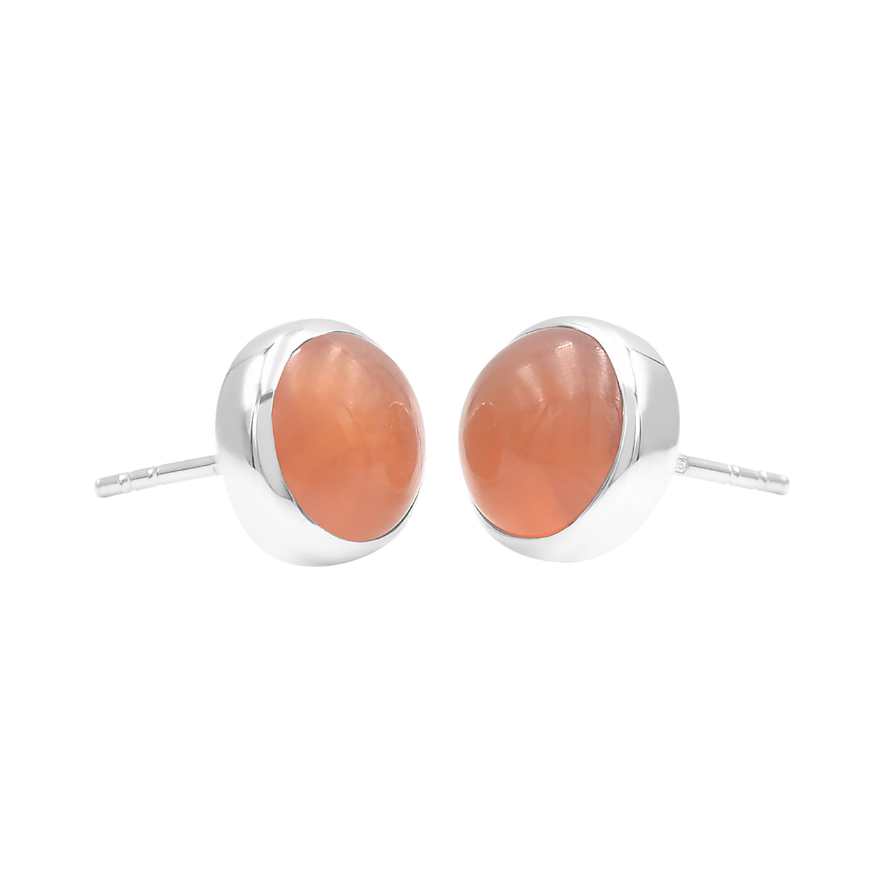 Carnelian Post Style Earring Round 9mm