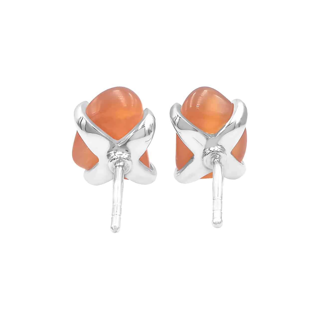 Carnelian Tumbled Prong Set Post Earrings