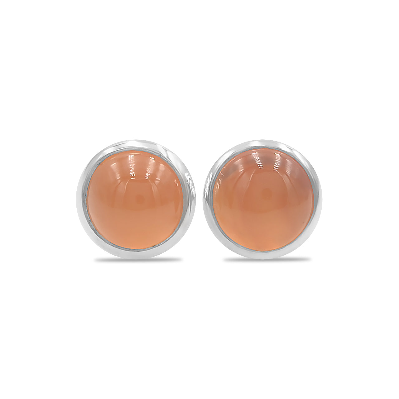 Carnelian Post Style Earring Round 6mm