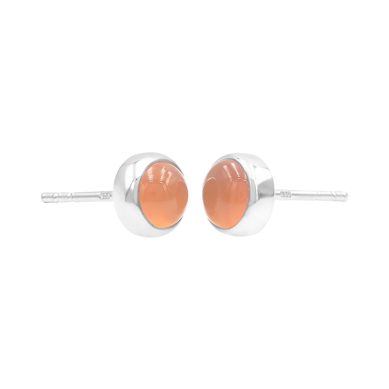 Carnelian Post Style Earring Round 6mm