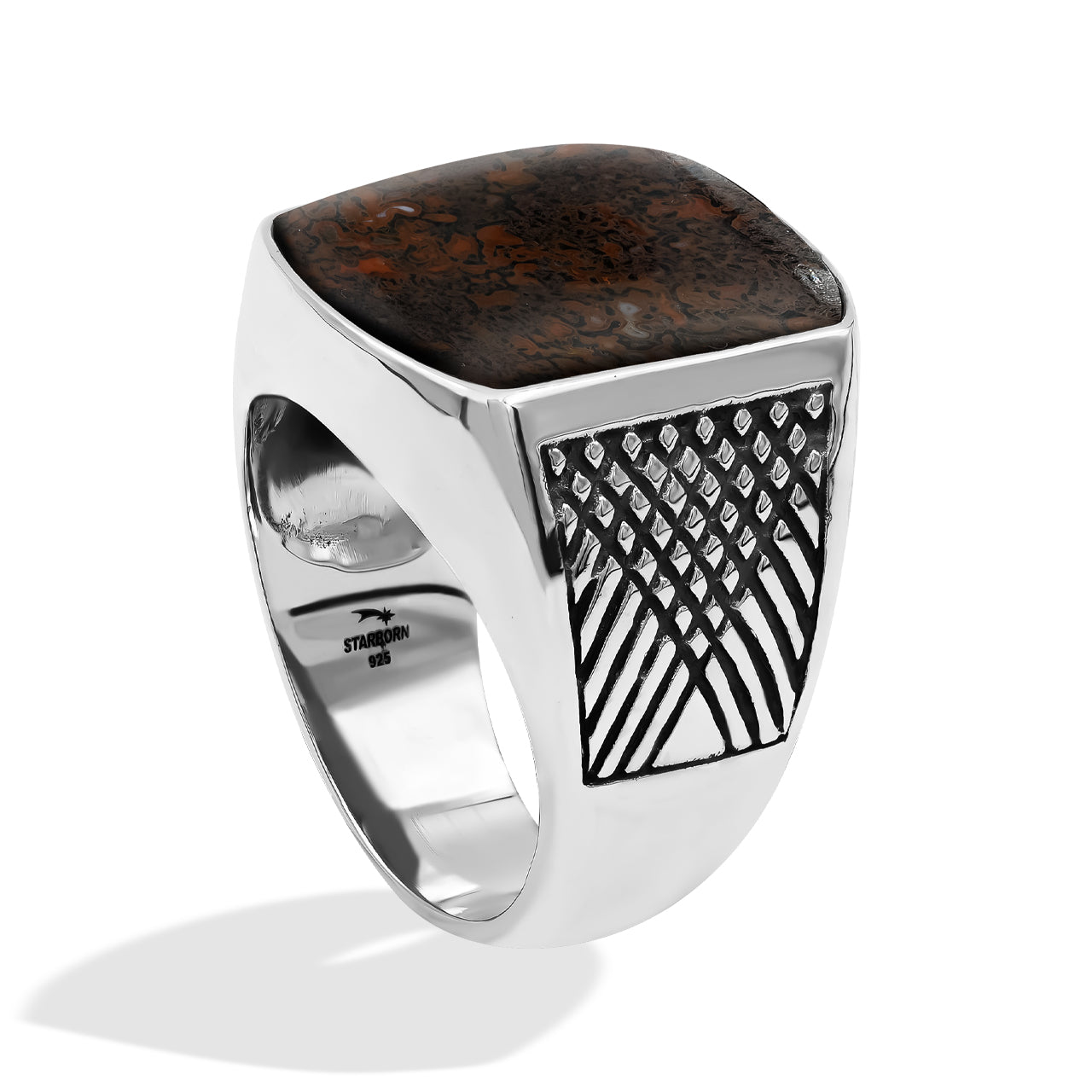 Men's Ring Dinosaur Bone Shield Shaped