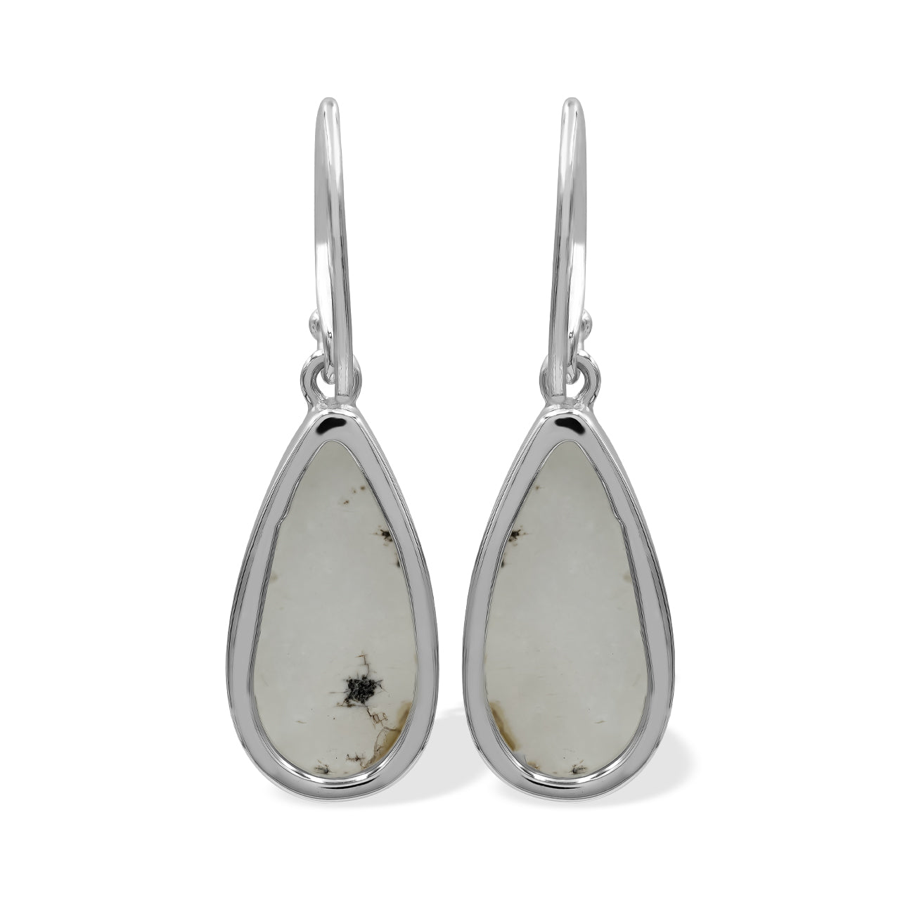 Quartz Drusy Earrings Pear Shaped