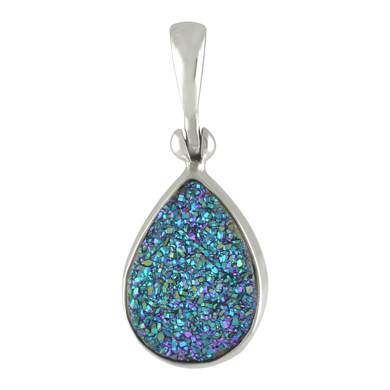 Blue Green Quartz Drusy Pendant