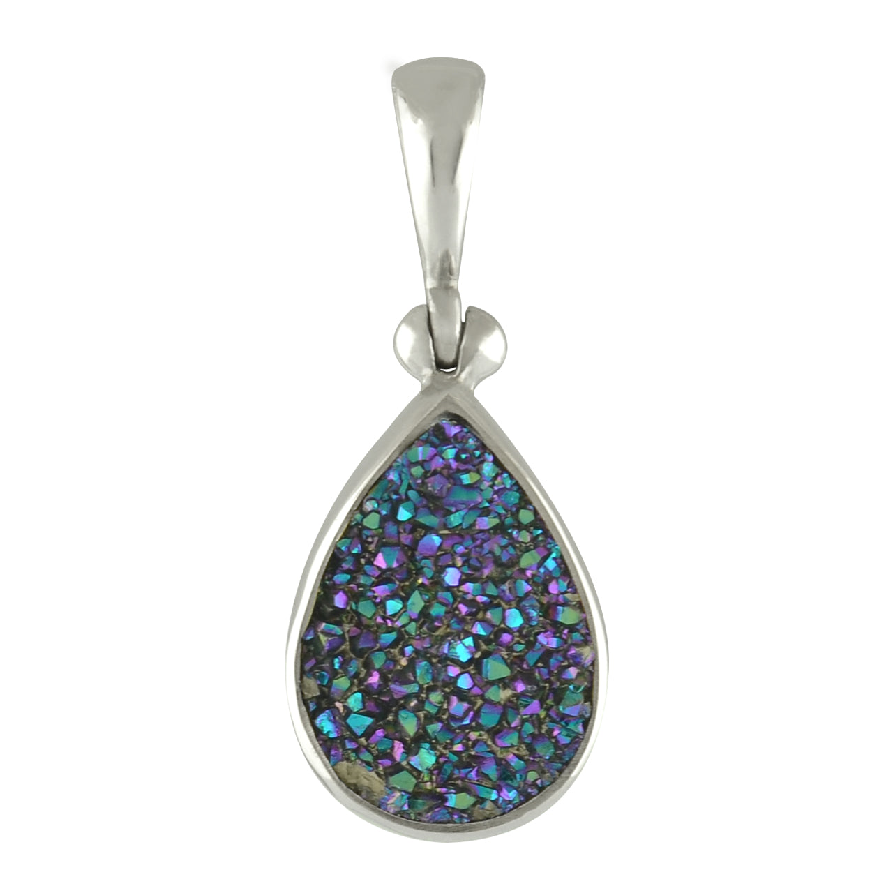 Blue Green Quartz Drusy Pendant