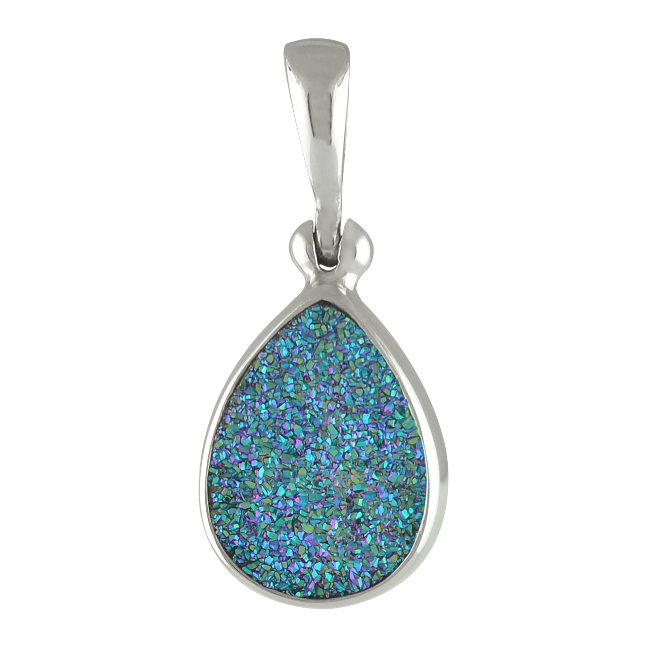 Blue Green Quartz Drusy Pendant