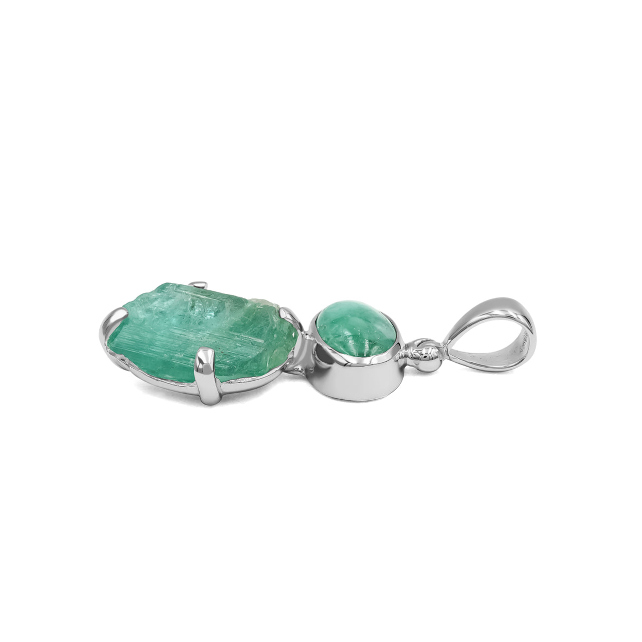 Emerald Pendant in Fine Sterling Silver