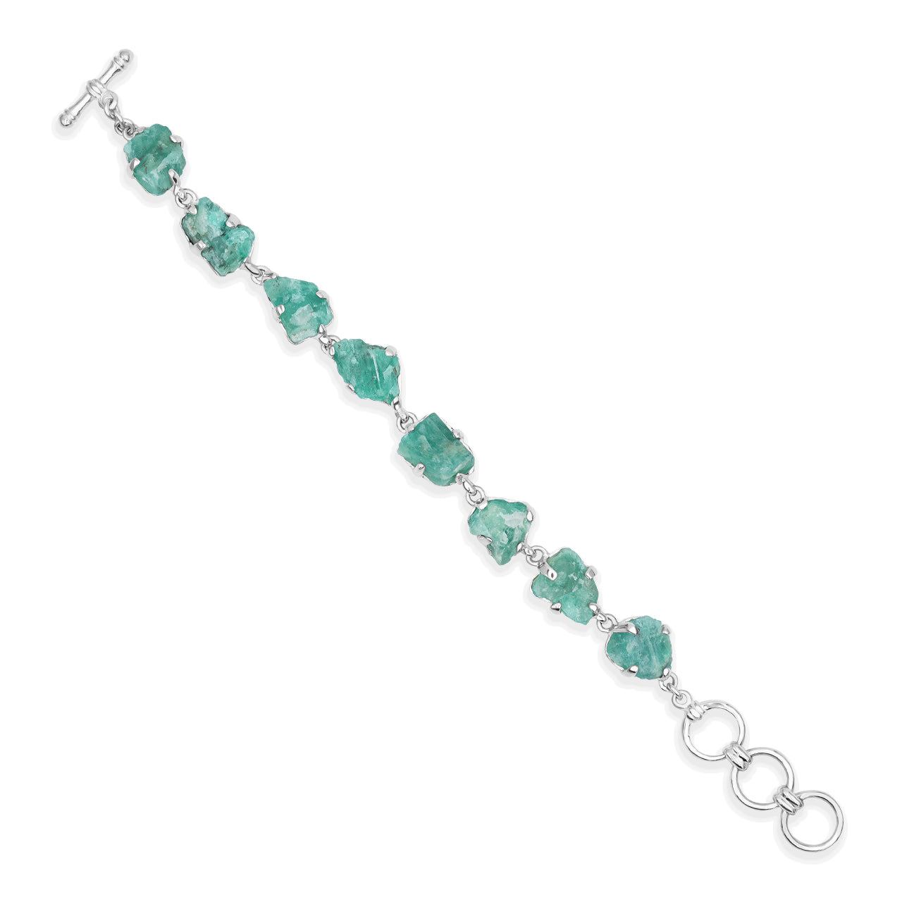 Emerald Rough Prong Set BraceletEmerald Rough Prong Set BraceletEmerald Rough Prong Set Bracelet