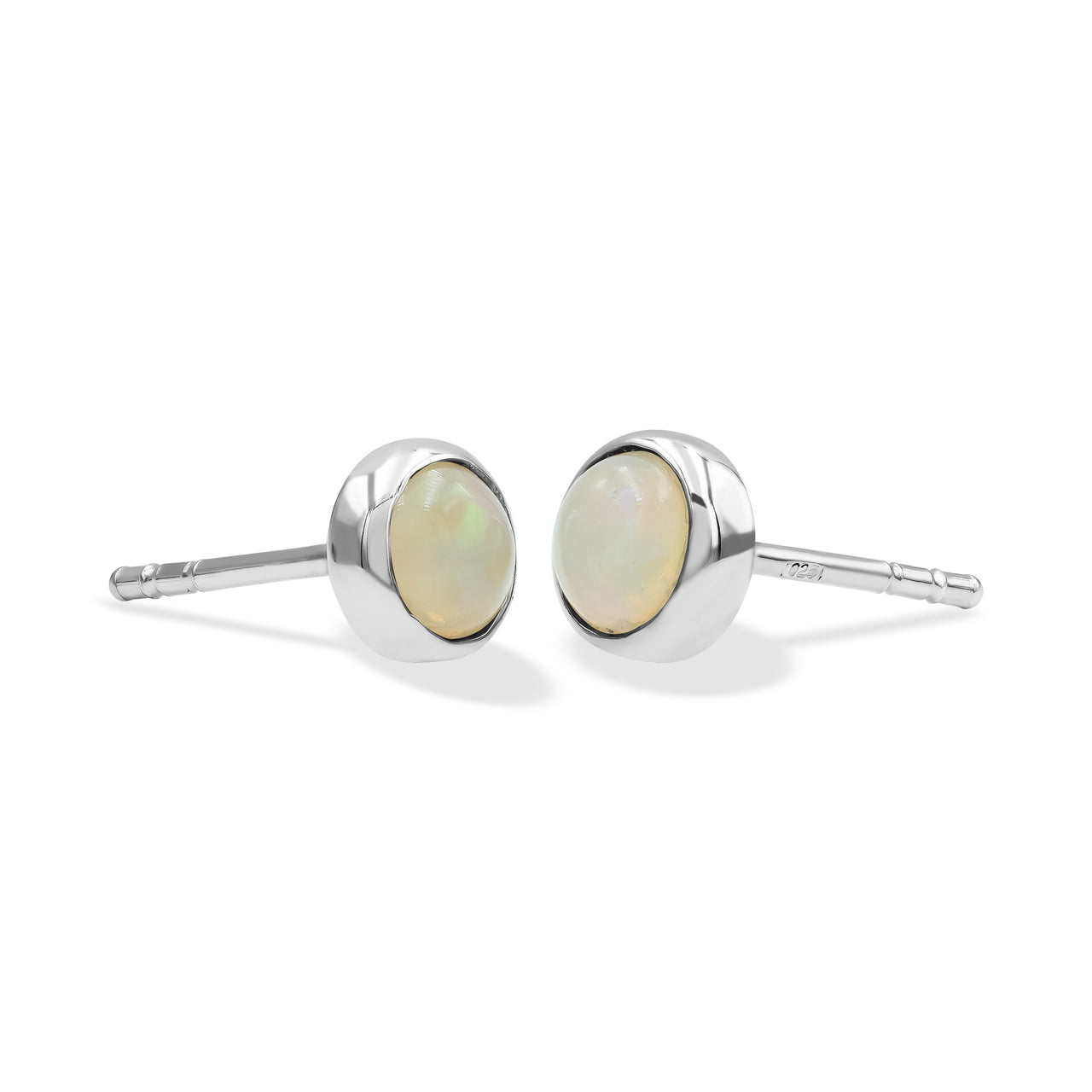 Natural Ethiopian Opal Post Style Earrings Round 5 mm