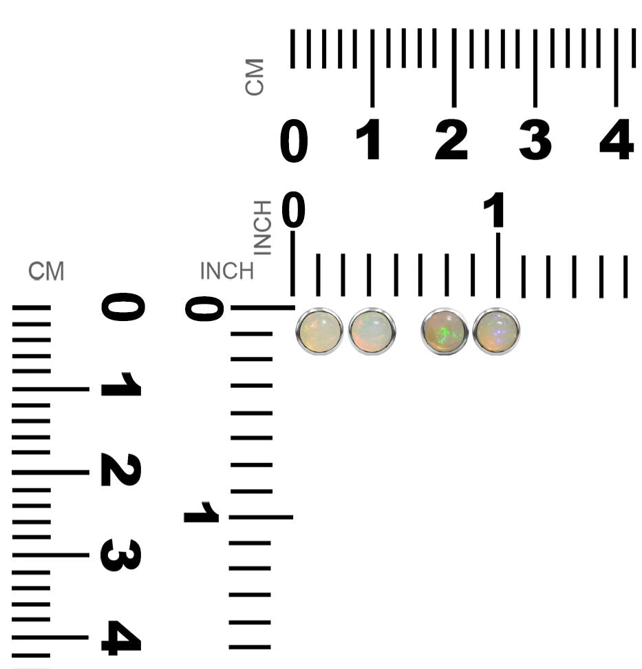 Natural Ethiopian Opal Post Style Earrings Round 5 mm