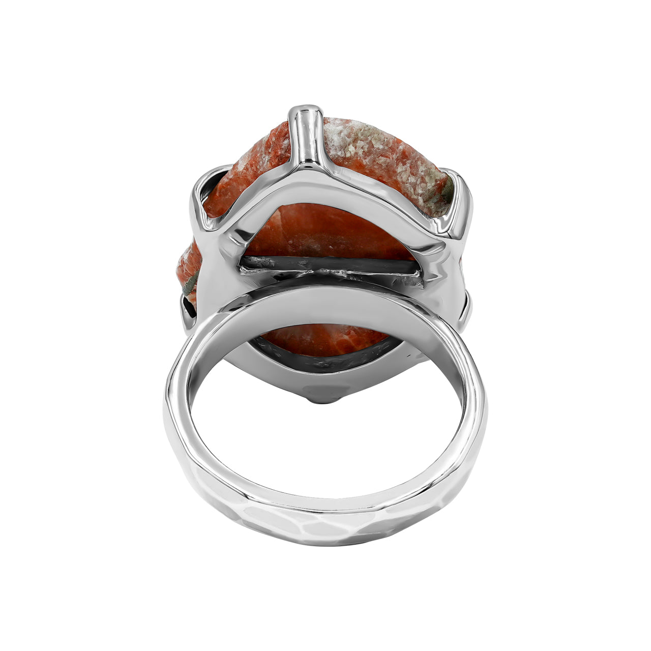 Utah Fossil Red Horn Coral Ring in Sterling Silver