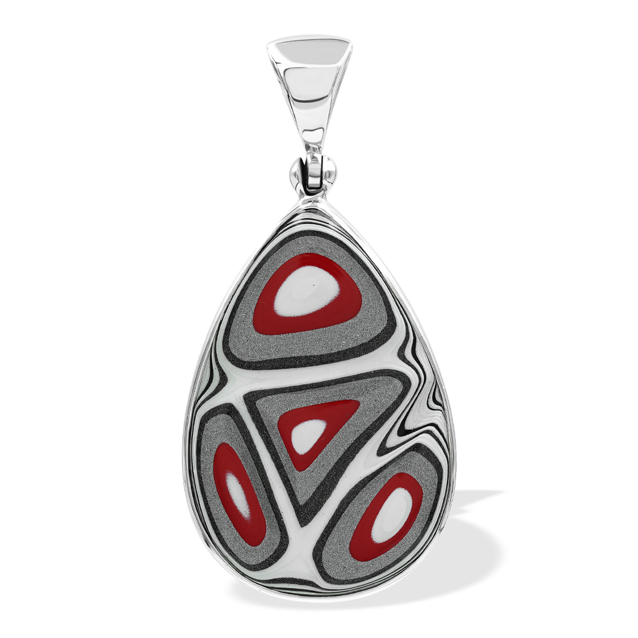 Pear Red Fordite Pendant 1.75" tall.