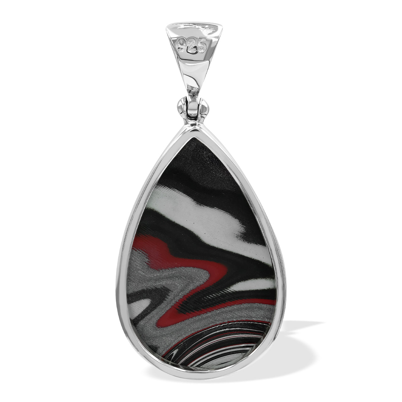 Pear Red Fordite Pendant 1.75" tall.