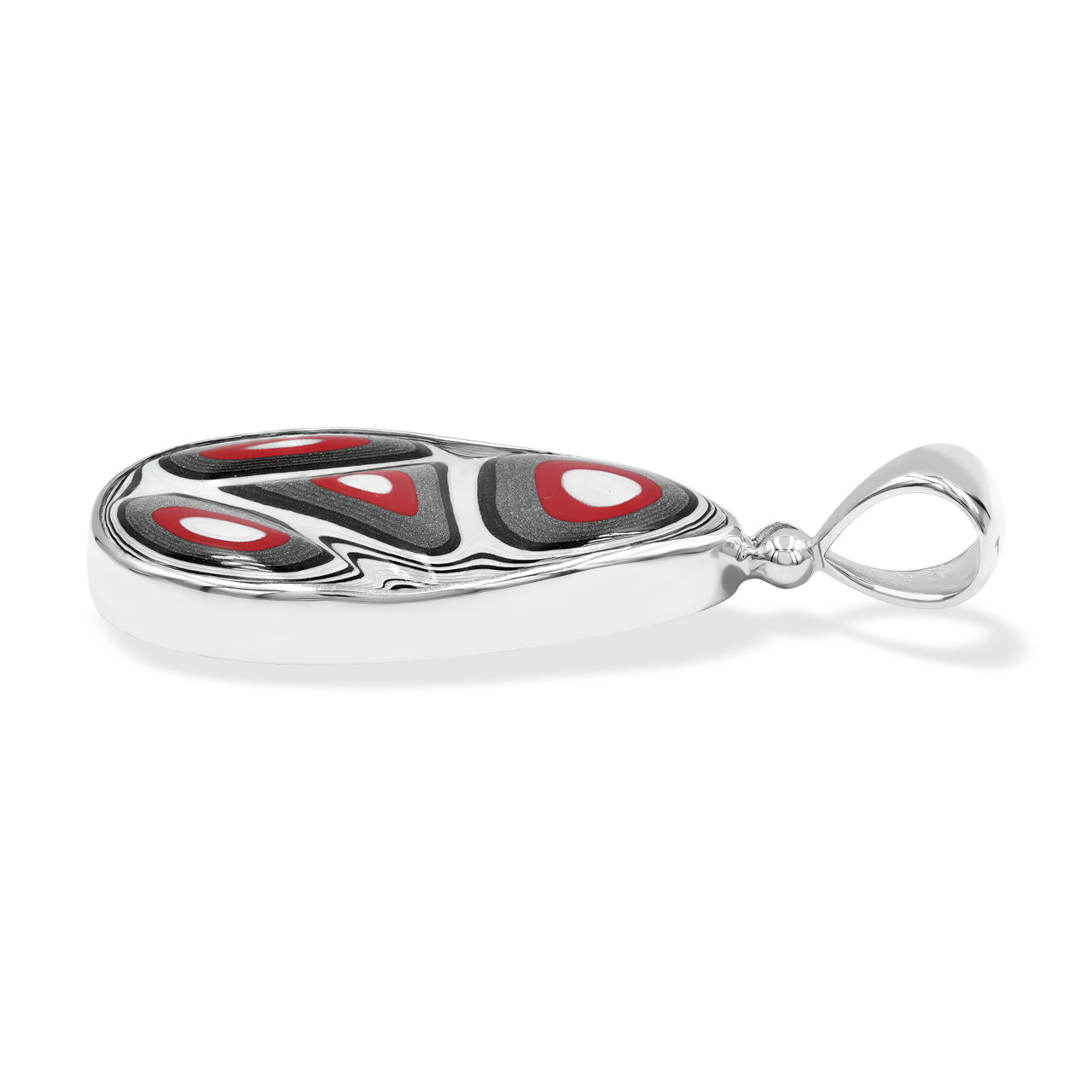 Pear Red Fordite Pendant 1.75" tall.