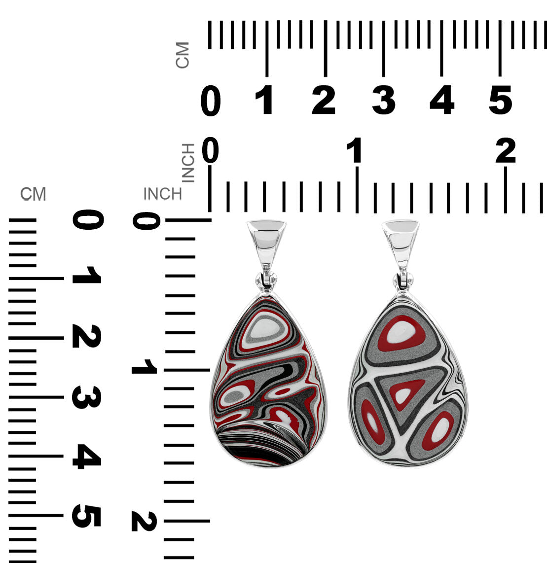 Pear Red Fordite Pendant 1.75" tall.