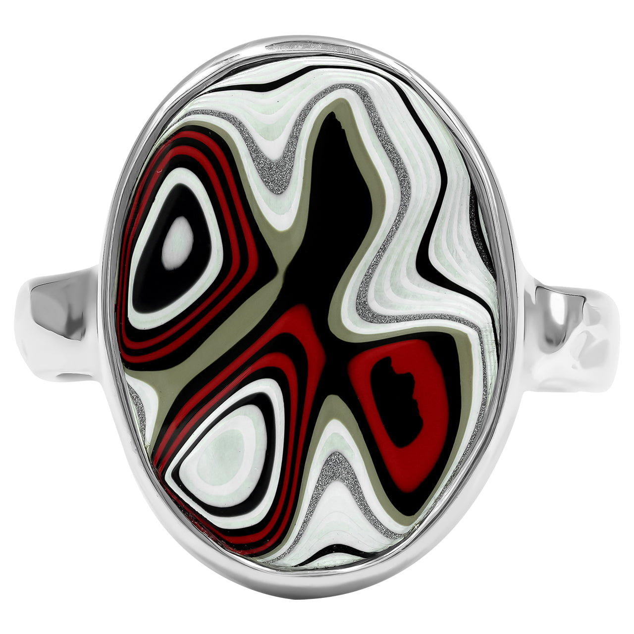 Fordite Oval Shape Ring