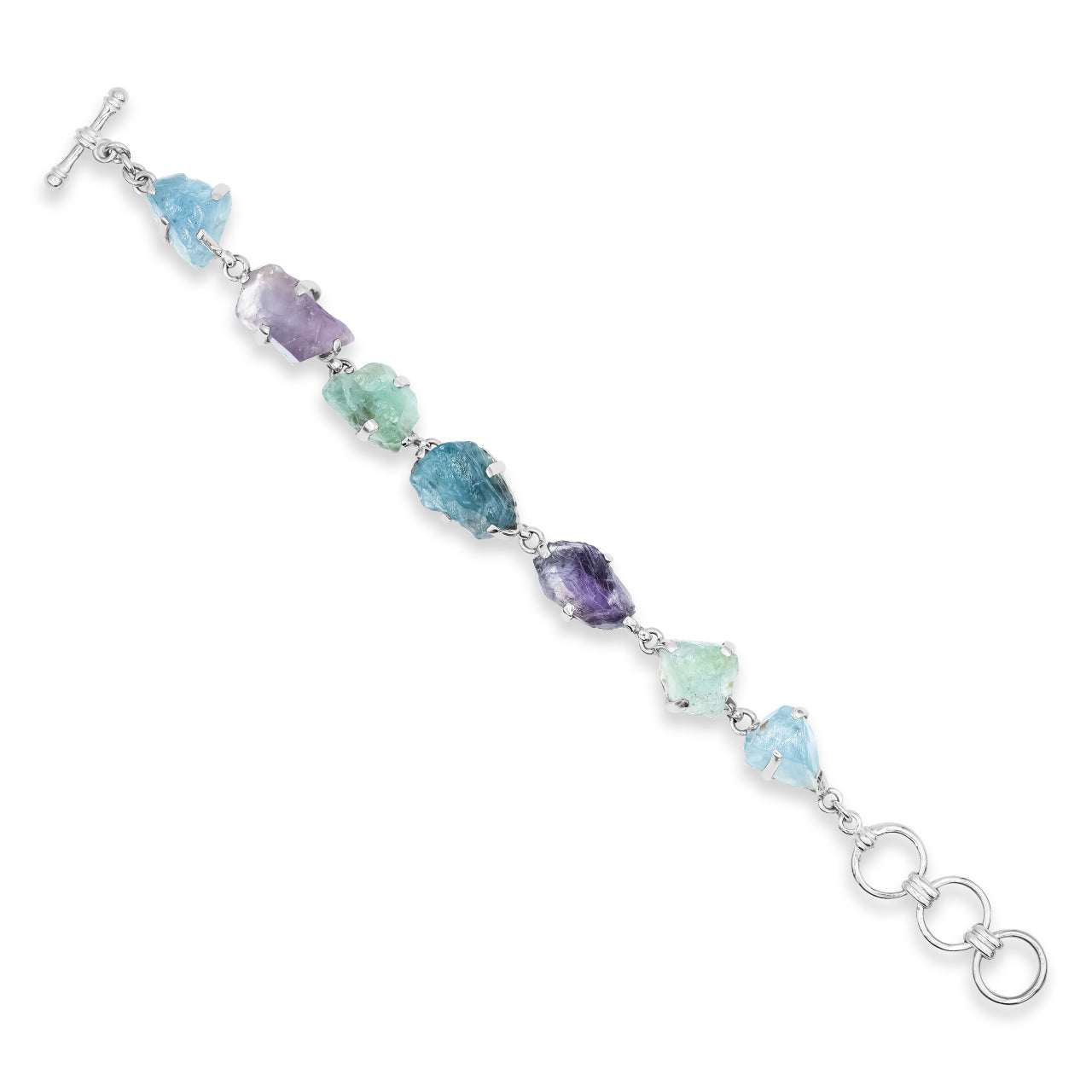 Fluorite Bracelet in Fine Sterling Silver