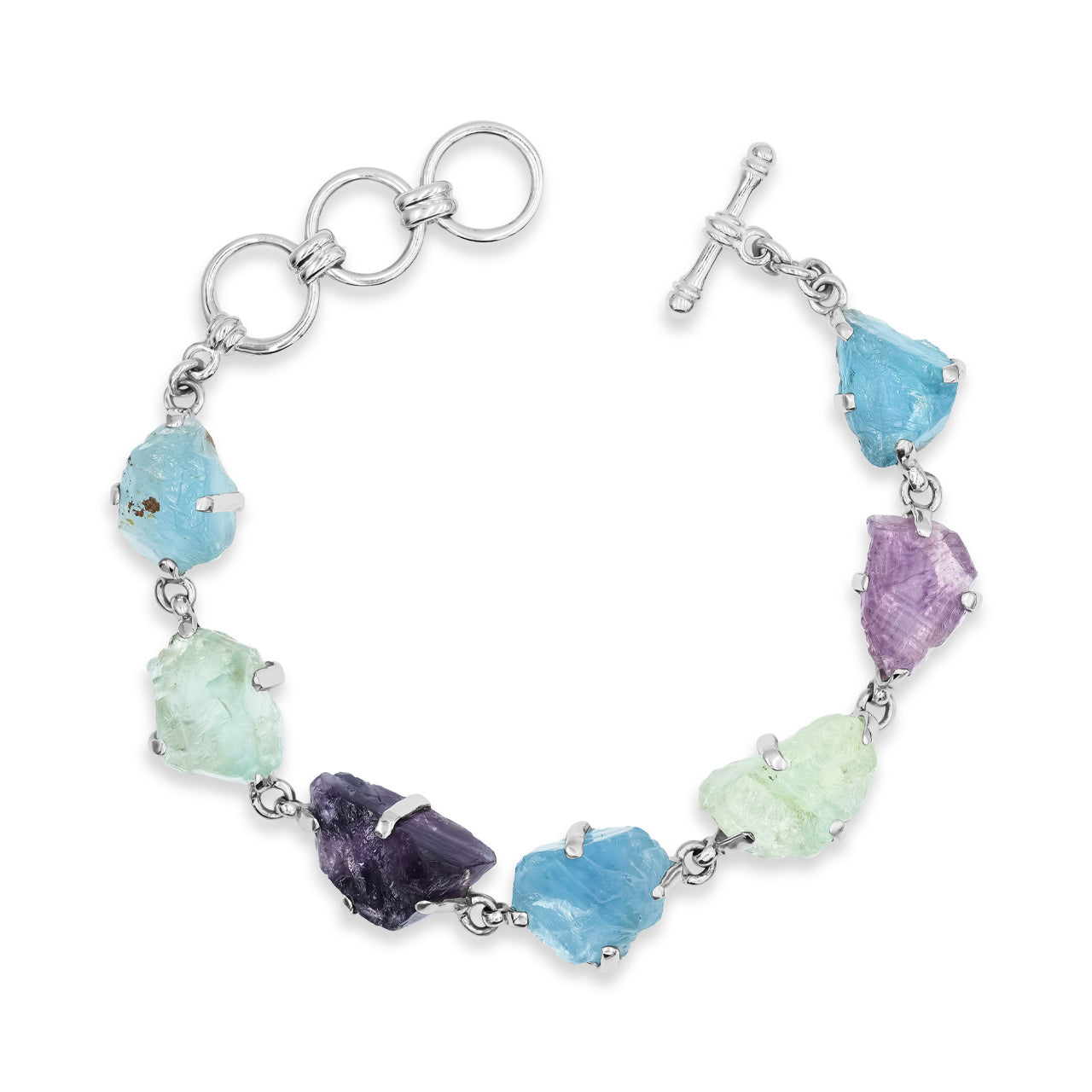 Fluorite Bracelet in Fine Sterling Silver