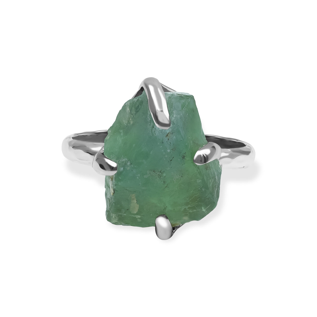 Yellowish Green Fluorite Prong Set Ring