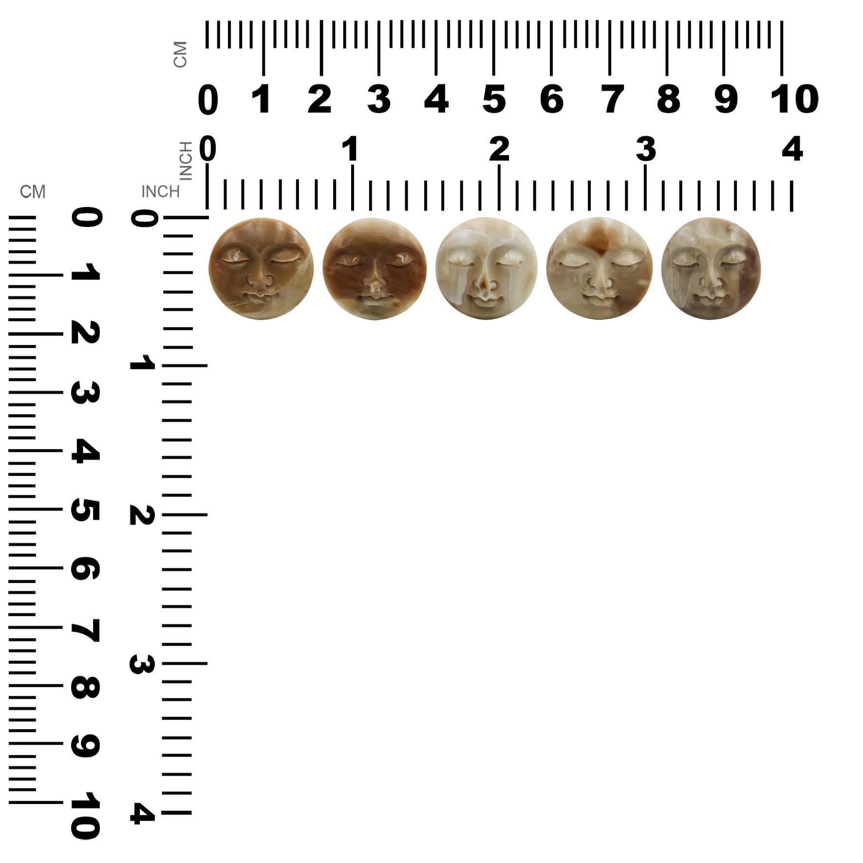 Fossil Mammoth Ivory Face Carving 18 mm