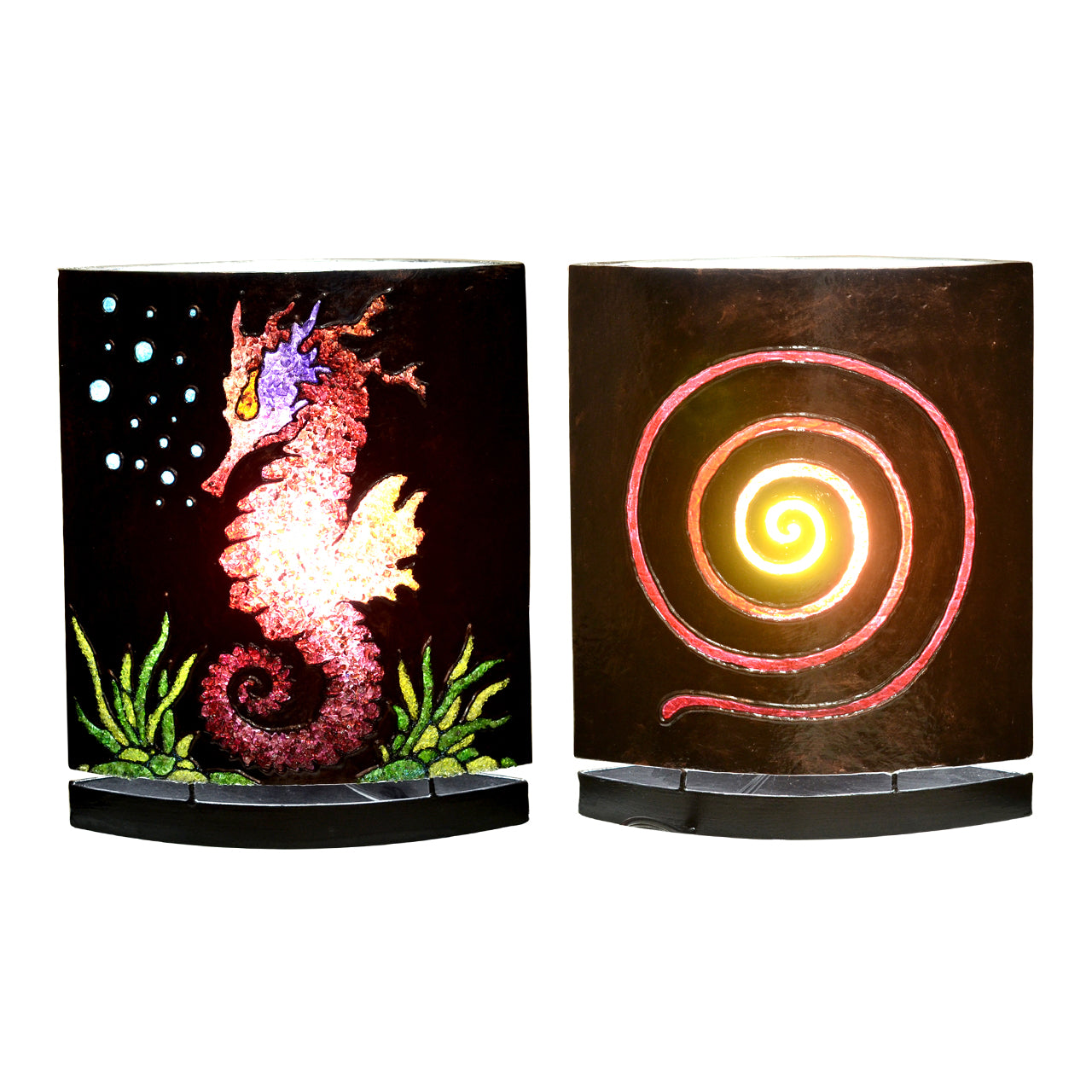 Gemstone Seahorse Motif Table Lamp