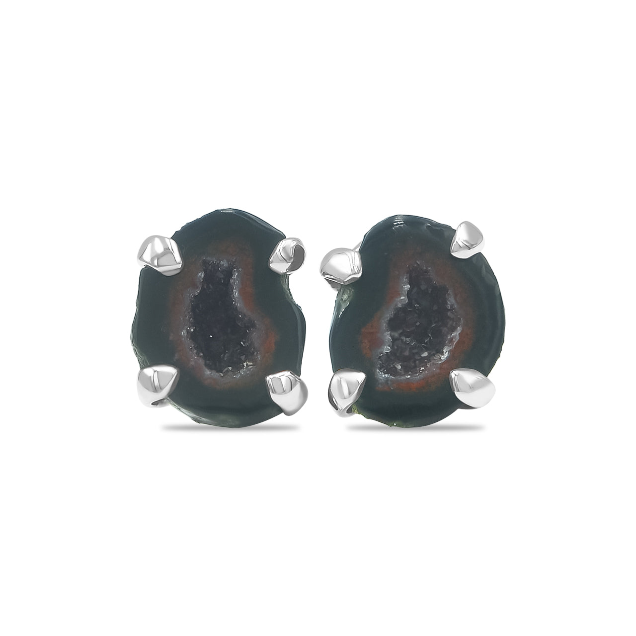 Agate Geode Post Style Earrings