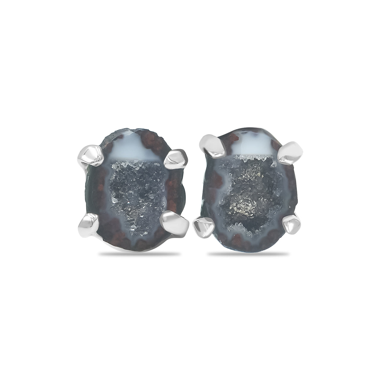 Agate Geode Post Style Earrings