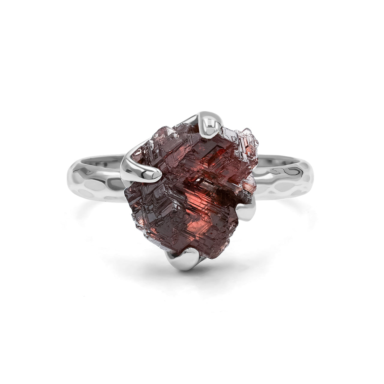 Dazzling Garnet Crystal Prong Set Ring