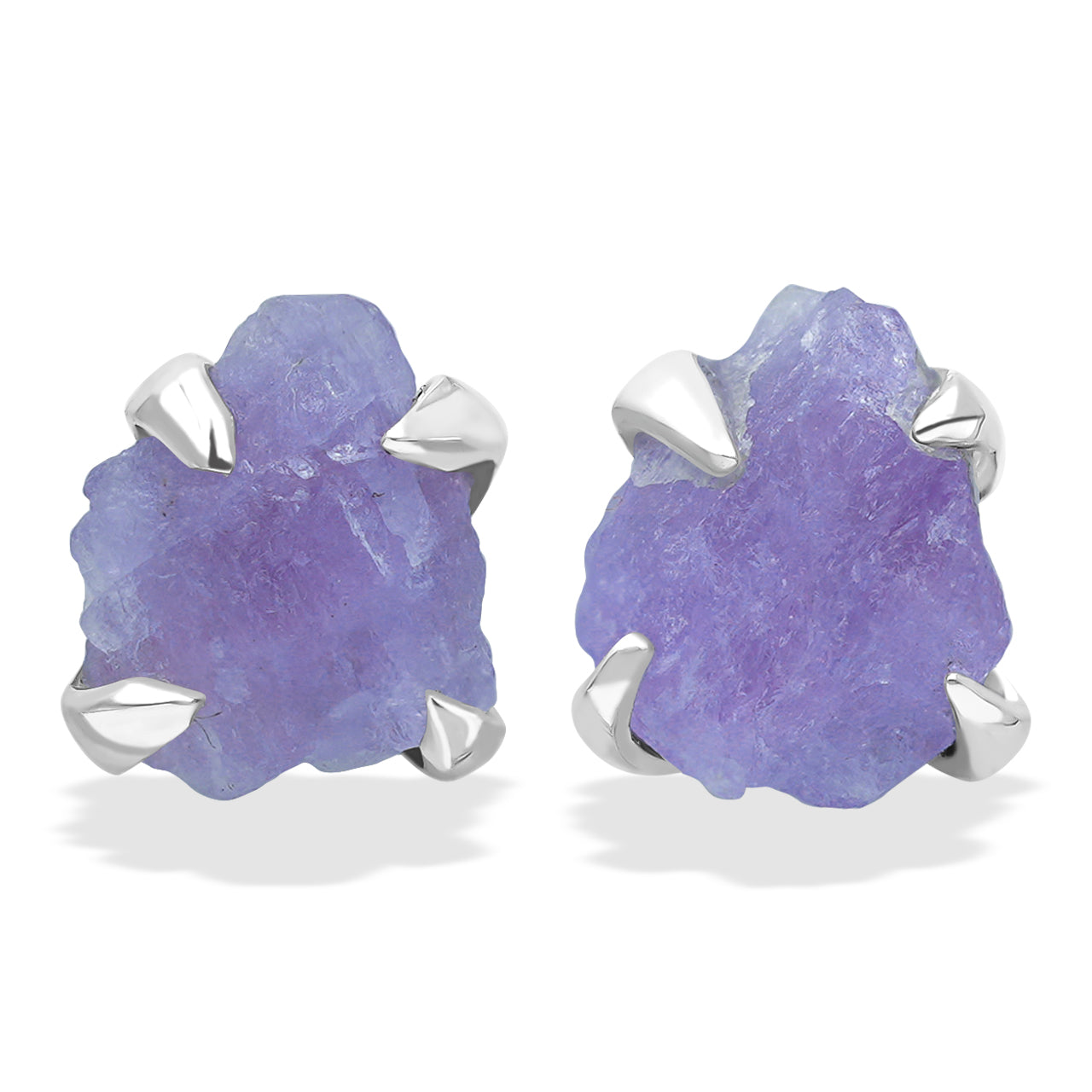 Fluorescent Hackmanite Prong Set Post Earrings