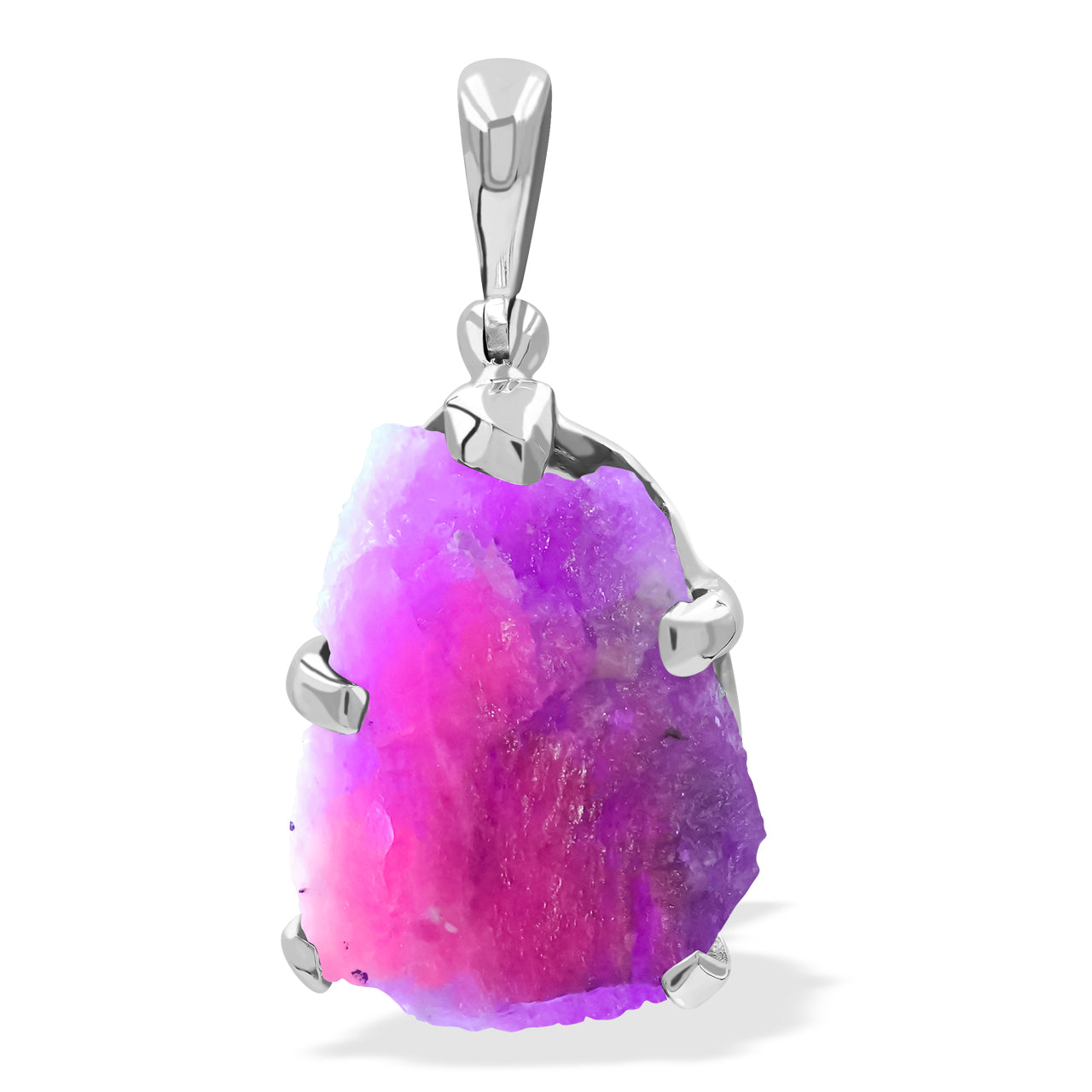 Fluorescent Hackmanite Prong Set Pendant