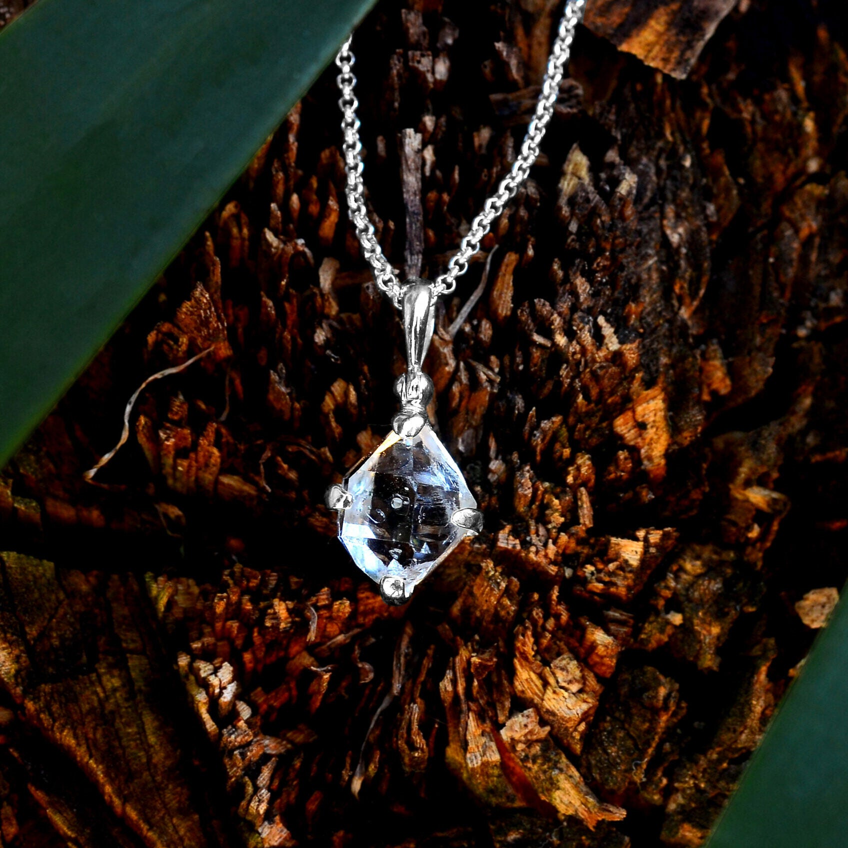 Herkimer Diamond Prong Set Pendant