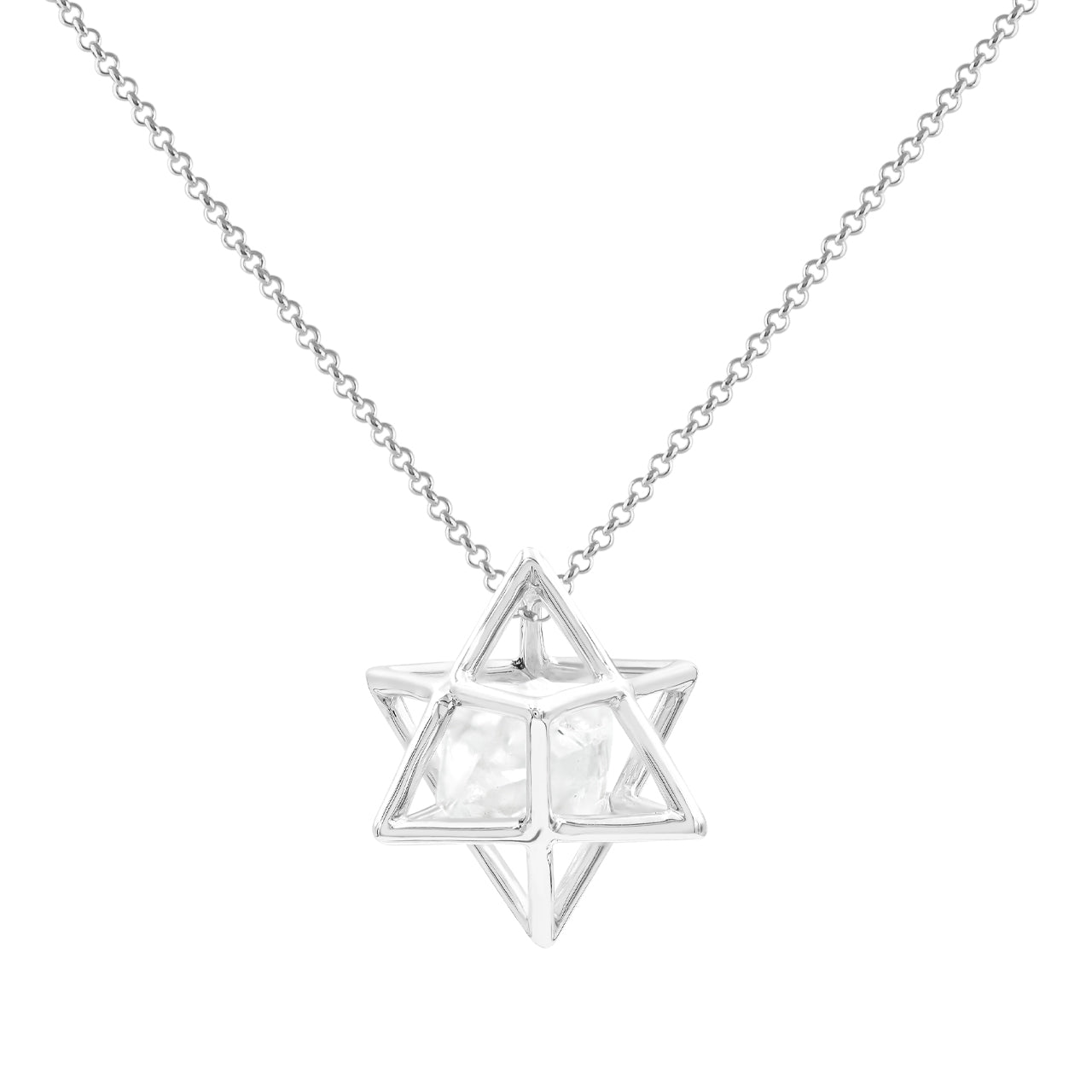 Pendant merkabah L with herkimer