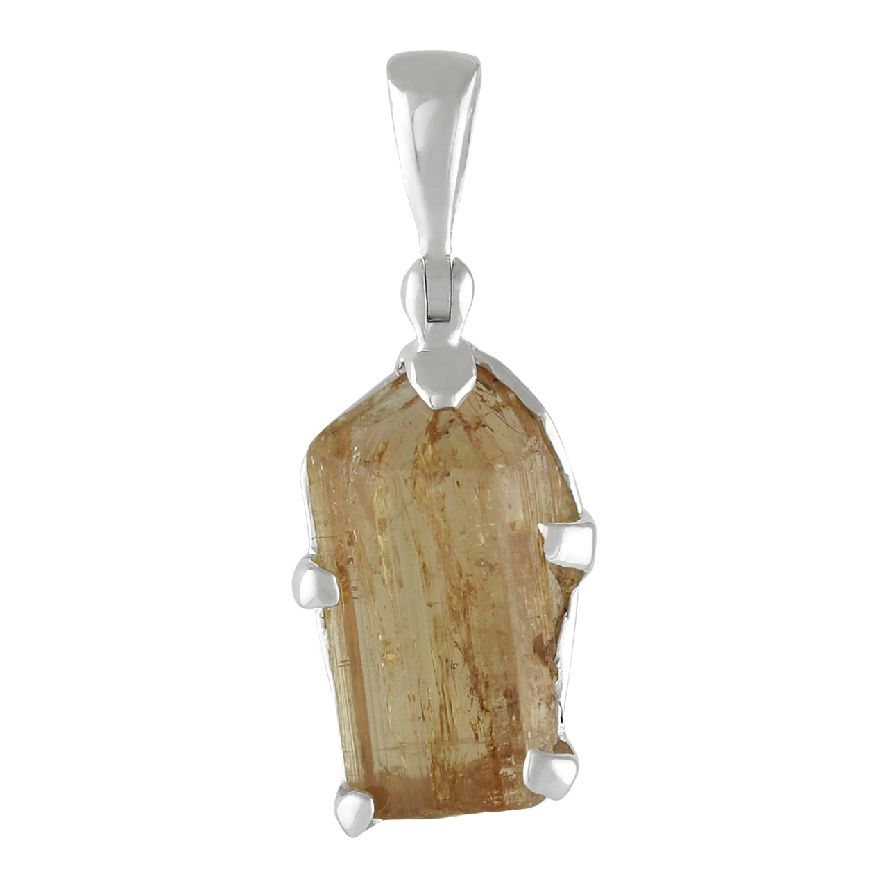 Imperial Topaz Crystal Prong Set Pendant