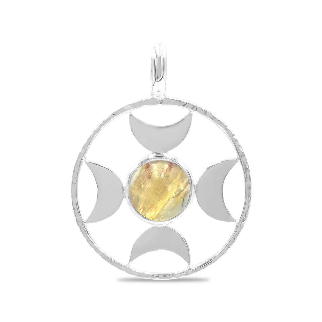 Imperial Topaz with 4 Crescent Moons Accent Pendant